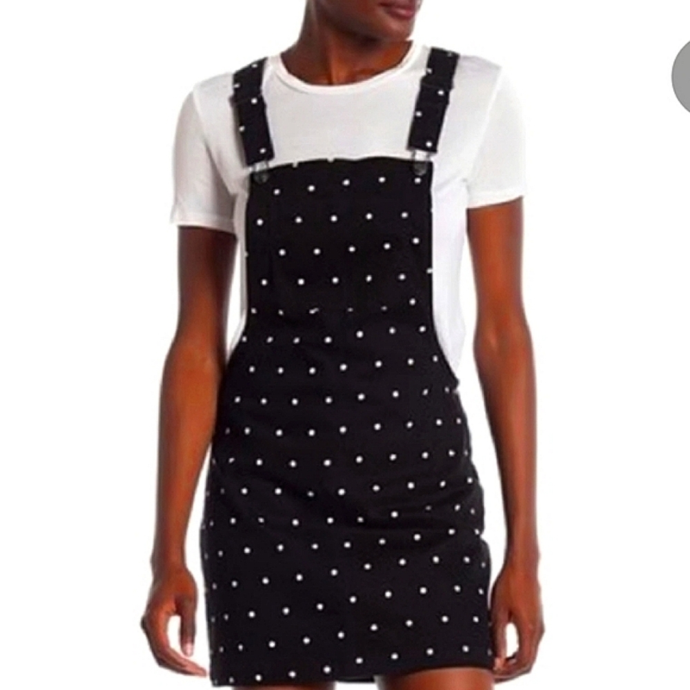 *Sale* Topshop Polka Dot Pinafore Corduroy Dress